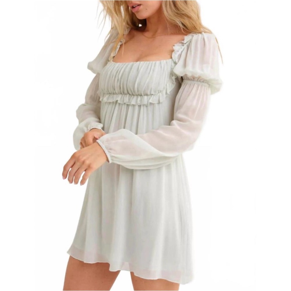 NWT Rumored Only You Mini Dress in Sage - Picture 7 of 16